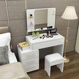 梳妆台简约现代卧室小户型白色时尚化妆柜简易欧式伸缩板式化妆桌