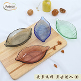 创意树叶日式料理小碟子樱花瓣调味碟玻璃小碗酱料醋碟水果盘餐具