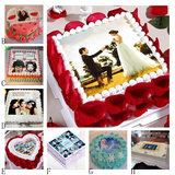 南京市新鲜生日蛋糕 数码照片蛋糕定制 情侣儿童家庭 翻糖纸打印