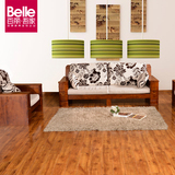 实木柏木沙发组合 新中式全实木家具客厅沙发123 布艺沙发带储物