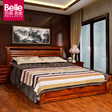 全实木床 双人床现代中式家具 1.8米全纯柏木婚床简约卧室家具