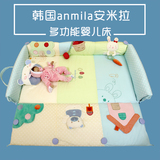 出口韩国婴儿床多功能纯棉折叠床游戏垫便携式可折叠携带床中床