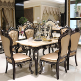欧式大理石餐桌 美式新古典高档1.6米餐台奢华6人长方形吃饭桌