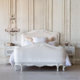 美式复古做旧实木床法式布艺原木床卧室手工家具欧式双人1.8婚床
