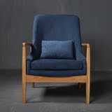 日式实木布艺单人沙发椅北欧进口白橡木简约现代休闲椅