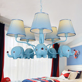 泰式小象欧式铁艺吊灯儿童房灯男女孩卧室灯具创意儿童房吸顶灯具