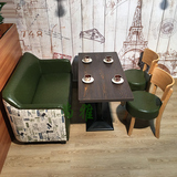卡座沙发 咖啡厅沙发组合 咖啡馆奶茶店甜品店西餐厅沙发桌椅组合
