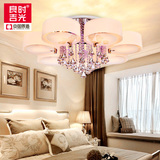 LED吸顶灯创意圆形卧室灯温馨浪漫时尚简约现代客厅水晶吊灯灯具