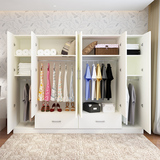 衣柜实木简约现代板式组装整体简易3门4门木质卧室收纳储物大衣橱
