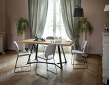 美式复古实木桌宜家条形铁艺实木桌奶茶店铺简约桌椅组合餐厅桌椅