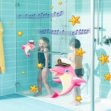 粉红海豚音乐 客厅卧室儿童房墙贴幼儿园教室背景浴室装饰贴纸画