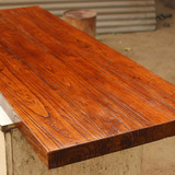 吧台桌星巴克老榆木松木大板实木餐桌创意酒柜 电脑桌书桌储物柜
