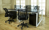 二手办公家具 电脑桌 二手组合4人位员工办公桌 二手玻璃屏风隔断