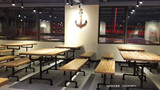 主题餐厅桌椅组合咖啡厅桌椅复古铁艺水管西餐厅桌椅个性酒吧餐桌