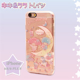 日单小双子星iPhone6splus 粉色半透明手机壳软kikilala月亮钢琴