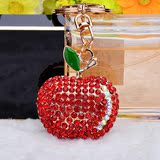 2016韩国创意礼品可爱水钻水晶苹果汽车钥匙扣女包包挂件生日礼物