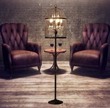 新款北欧创意铁艺做旧卧室大气客厅落地灯具美式高档鸟笼水晶灯饰