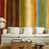 大型壁画抽象 美式彩虹现代个性餐厅墙纸壁纸电视客厅卧室背景墙