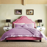第四空间北欧布床软包小户型现代公主床双人床1.8米美式布艺婚床