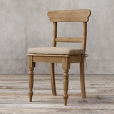 欧式复古做旧实木餐椅美式休闲靠背扶手咖啡厅酒店餐厅椅中式椅子