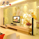 中式大型壁画书房卧室温馨客厅电视背景墙壁纸墙纸3D无缝高贵牡丹