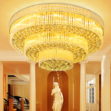金黄色奢华圆形新品水晶灯客厅灯酒店大厅欧式蛋糕灯led吸顶灯具