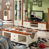 地中海实木电视柜茶几组合套装地柜储物柜小户型简约客厅组装家具