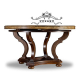 法式风情美式乡村欧美风格地中海情调出口雕花做旧新古典实木餐桌