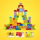 德国Hape80粒积木 宝宝益智玩具 进口榉木 婴儿益智儿童早教木制