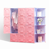折美居小号衣柜简易组装衣橱折叠塑料布艺钢架宝宝儿童婴儿储物柜