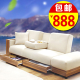 布艺沙发床日式小户型客厅多功能沙发床可折叠储物1.8单人沙发床