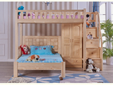 多功能实木高架梯柜床高低床儿童成人衣柜床上下子母床可定制204