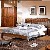新中式床 实木床 双人床 胡桃木床 高箱储物床2 2.2加宽2.4米大床