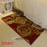 东冠新品欧式卧室花卉客厅茶几家用长方形混纺可手洗床边地毯