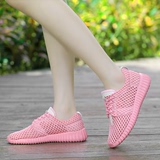 夏季透气网面鞋韩版女子休闲运动鞋平底网布跑步鞋学生鞋单内增高