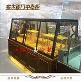 铁质实木面包柜展示架弧形玻璃展示柜不锈钢面包礼品架面包中岛柜
