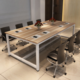 简约现代钢木会议桌办公台职员培训洽谈桌书桌长桌大班台办公家具