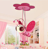 新款吊灯小蜜蜂可爱粉色系动物造型吊灯 创意卡通卧室童趣儿童灯