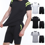健身服男 套装 夏季健身房短袖T恤弹力宽松透气速干运动跑步衣服