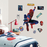 墙贴画贴纸蜘蛛侠钢铁侠卡通纸儿童房男孩卧室幼儿园创意自粘