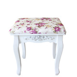 欧式梳妆凳简约白色实木梳妆台凳子韩式田园影楼化妆椅子卧室坐凳