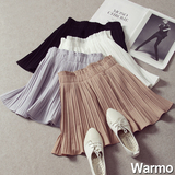 warmo2016夏季新款韩版高腰松紧百褶裙短裙学生半身裙荷叶边女潮