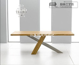 北欧实木餐桌铁艺 简约长桌书桌个性办公桌工作台 设计师创意家具