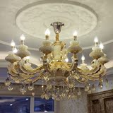 欧式K9玉石水晶锌合金蜡烛客厅餐厅书房卧室酒店别墅吊灯LED灯具