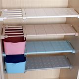 可伸缩衣柜收纳分层隔板橱柜隔层架免钉置物架厨房柜子浴室整理架