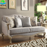 美式乡村布艺沙发实木可拆洗欧式法式古典小户型客厅三人沙发组合