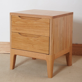 北欧宜家橡木床头柜日式实木床头柜现代简约卧室全实木储物柜具