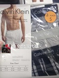 台湾直郵 Calvin Klein 男士100%纯棉四角内裤3入组 CK平口内裤