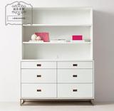 美式高端定制实木白色书柜RH系列多功能青少年家具简约储物柜特价
