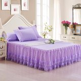 包邮 2016欧式公主蕾丝床裙1.5米紫色床罩单件 1.8m双人床盖夏季